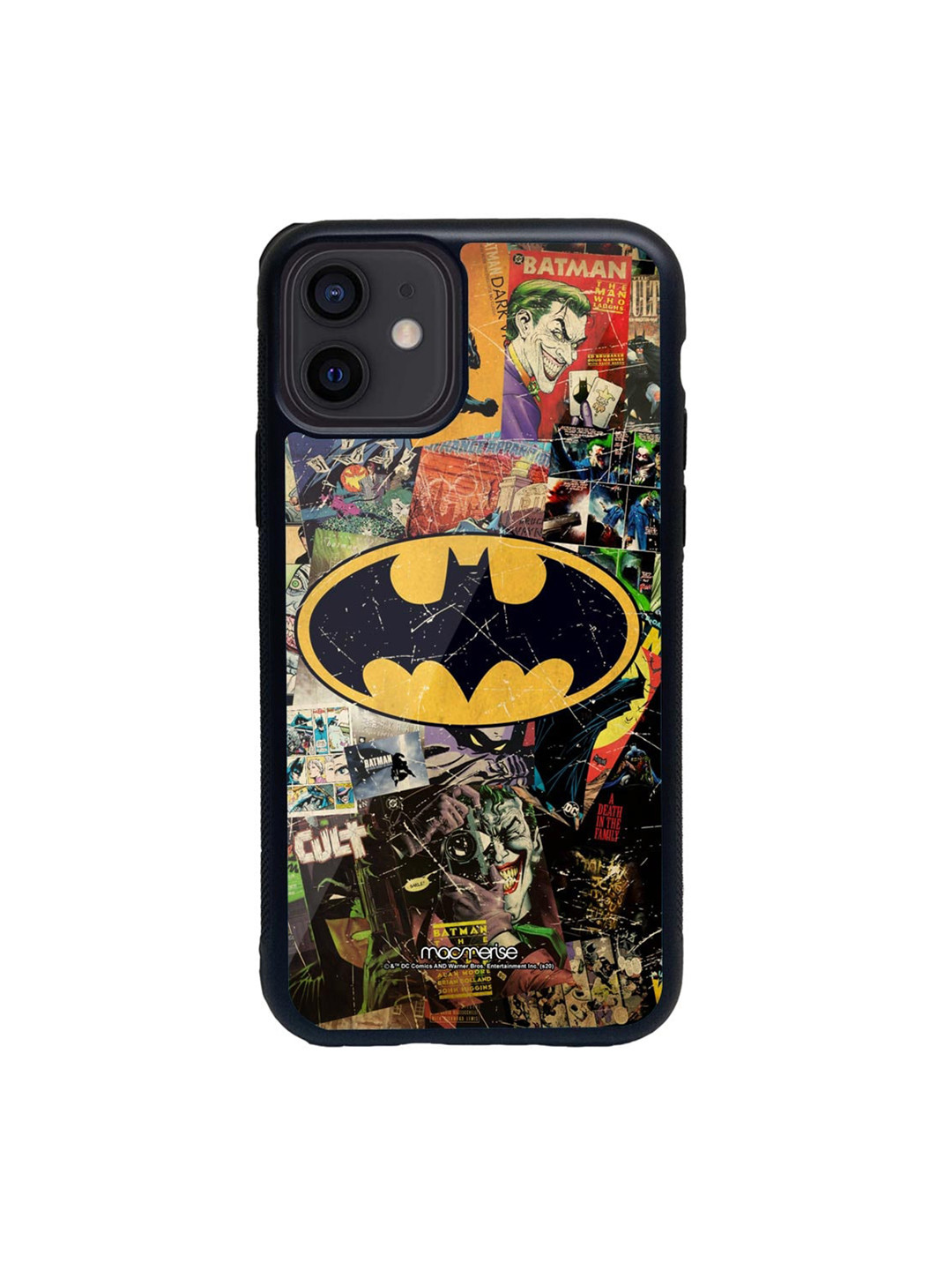 

macmerise Black & Yellow Comic Bat Glass iPhone 12 Mini Phone Case