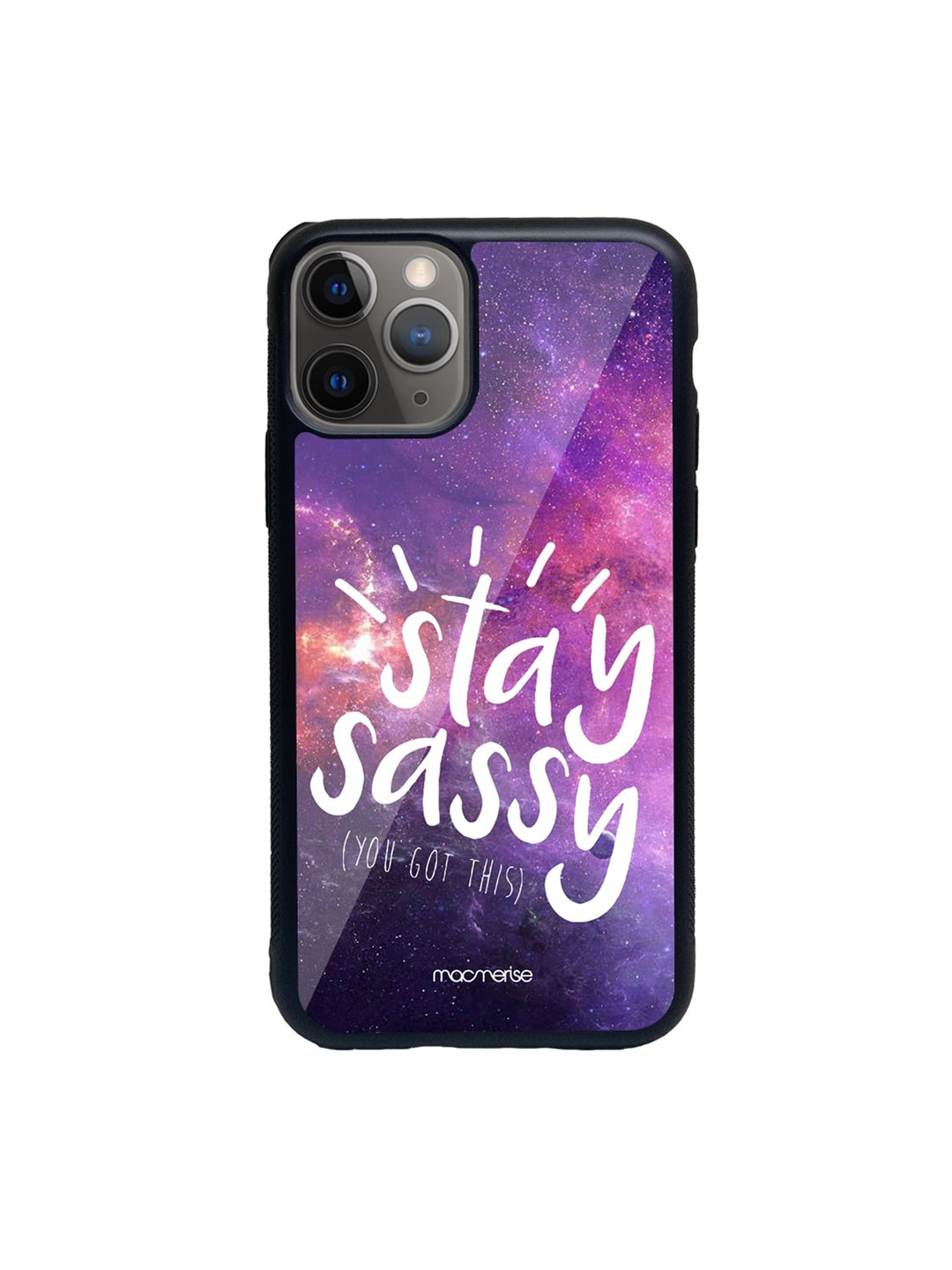

macmerise Purple & White Stay Sassy Printed iPhone 11 Pro Max Back Case