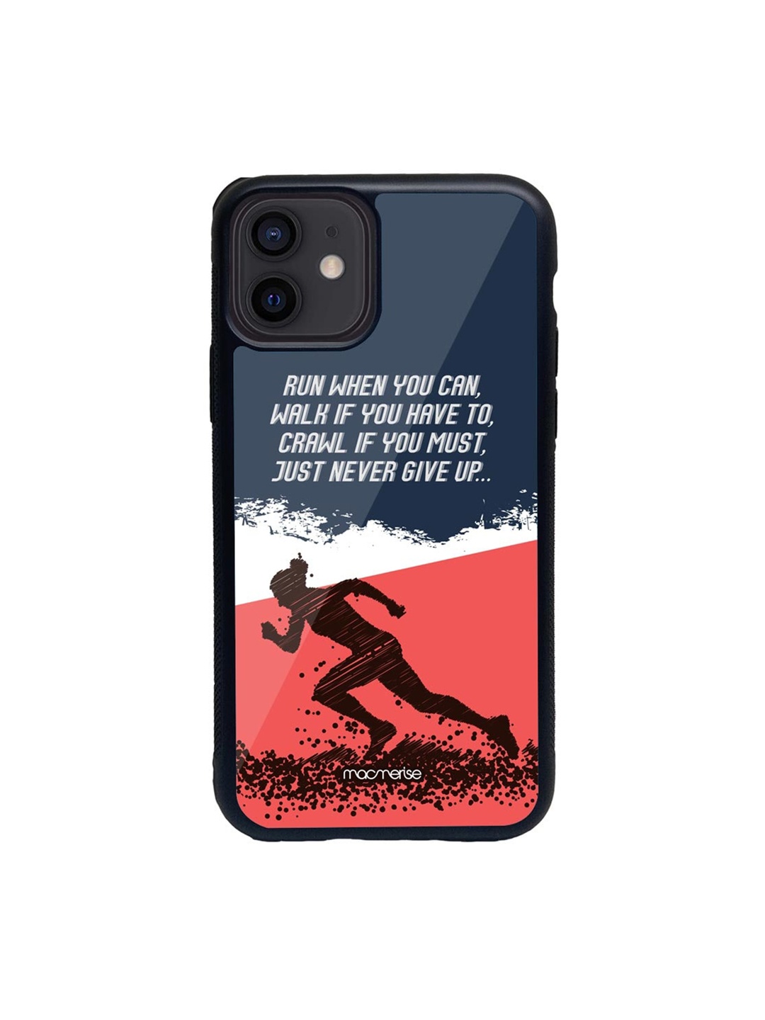 

macmerise Blue & Coral Pink Running Motivation Glass iPhone 12 Case