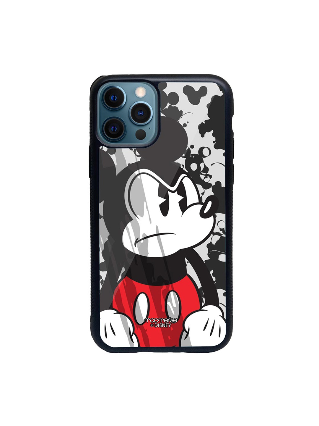 

macmerise Black & Red Grumpy Mickey Glass iPhone 12 Pro Phone Case