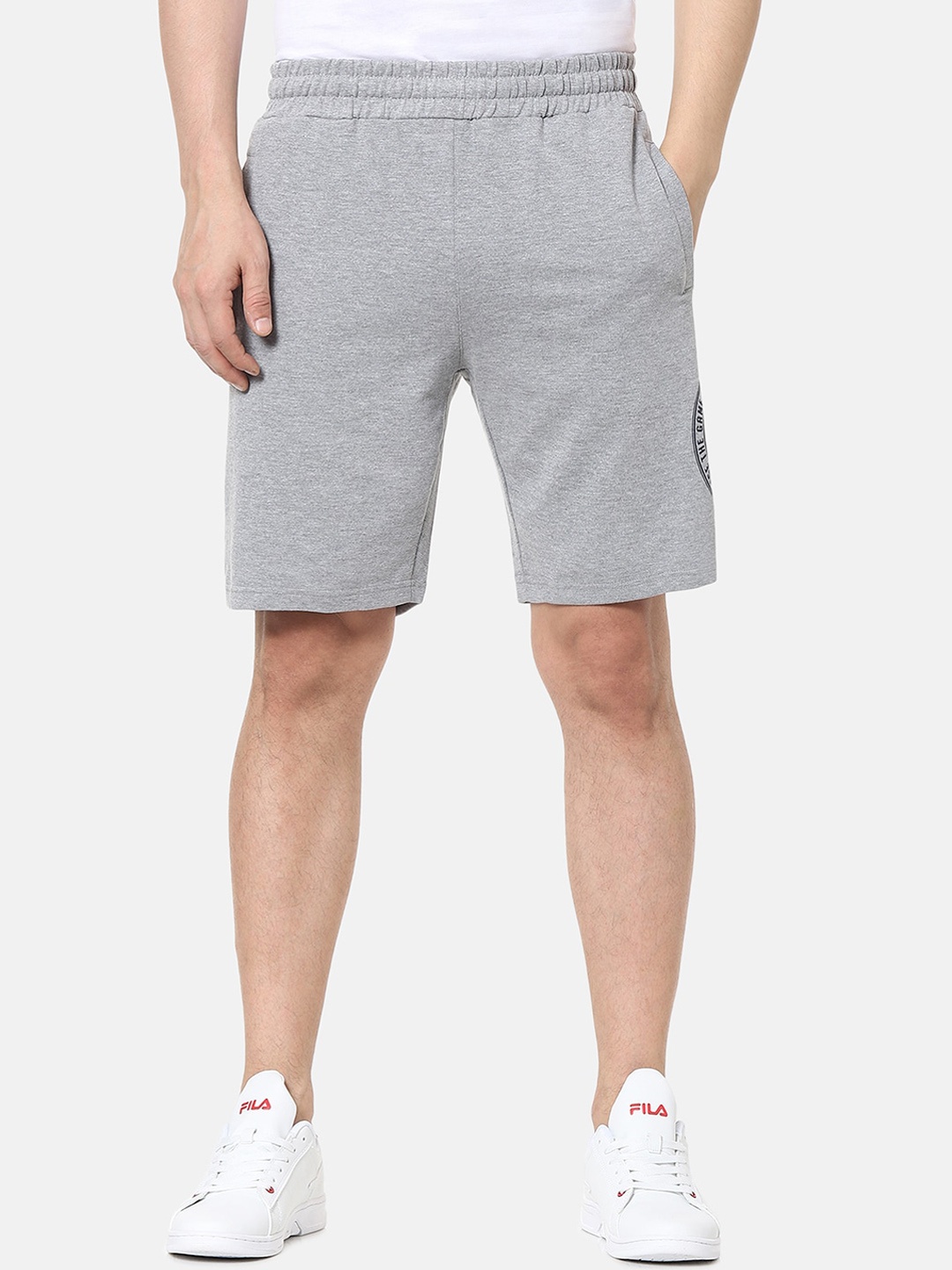 

FILA Men Grey Solid Regular Shorts