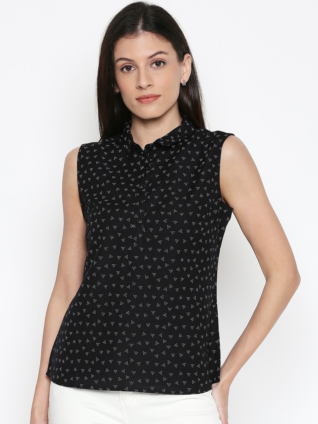 

People Women Black Regular Fit Printed Casual Shirt