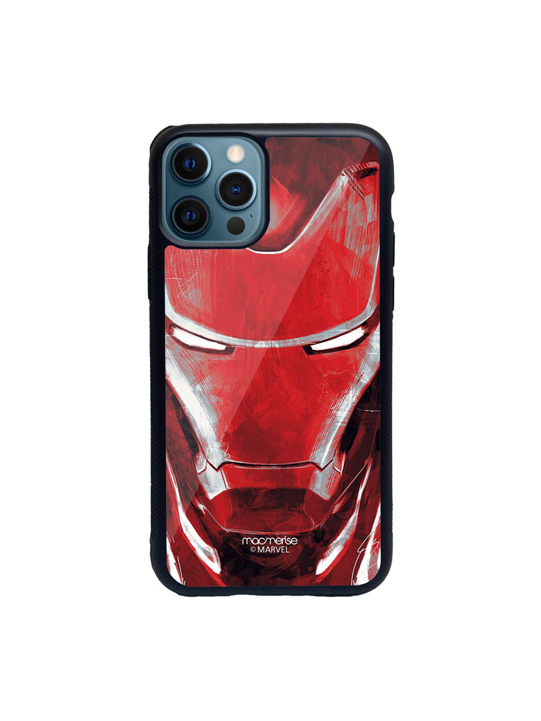 

macmerise Red & Black Charcoal Art Iron man Printed iPhone 12 Pro Back Case