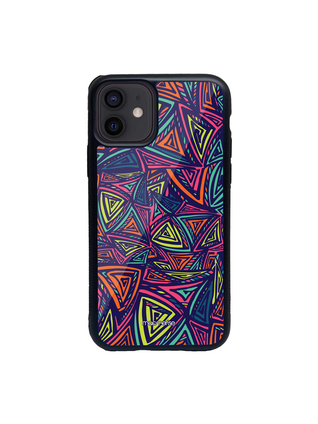 

macmerise Multicoloured Neon Angles Glass iPhone 12 Mini Phone Case, Multi