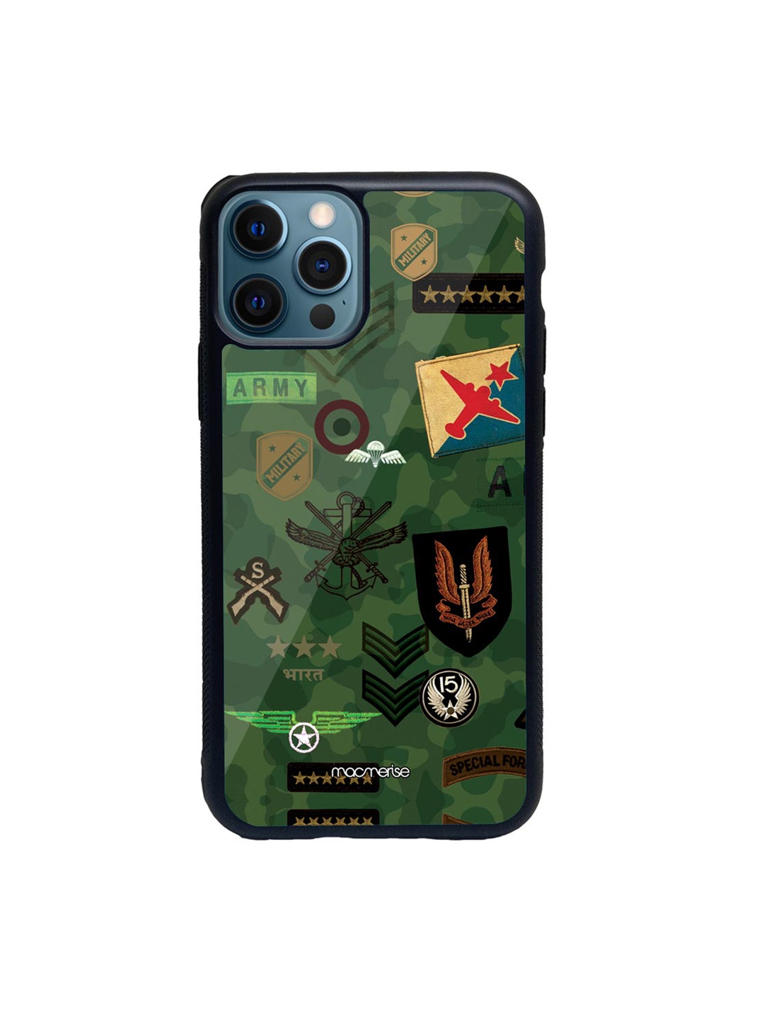 

macmerise Black & Olive Green Roger That iPhone 12 Pro Back Case