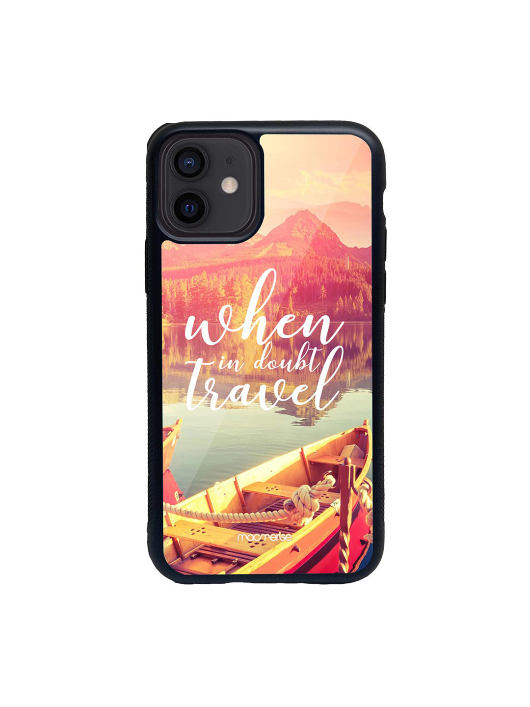 

macmerise Pink & Beige When in Doubt Travel Printed iPhone 12 Back Case