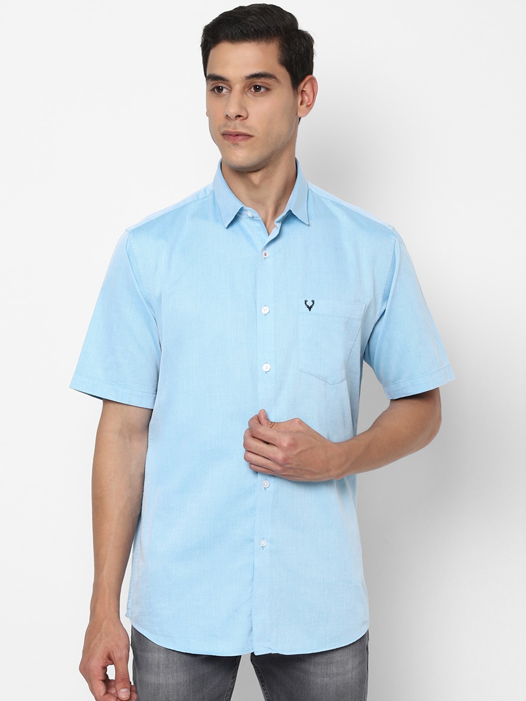 

Allen Solly Men Blue Solid Casual Shirt