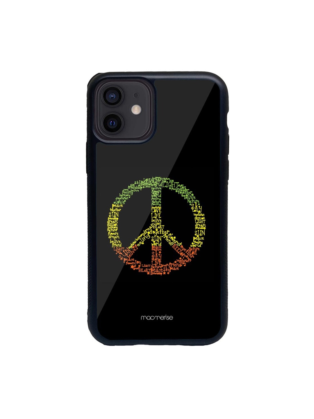 

macmerise Black & Green Symbol of Peace Printed iPhone 12 Back Case