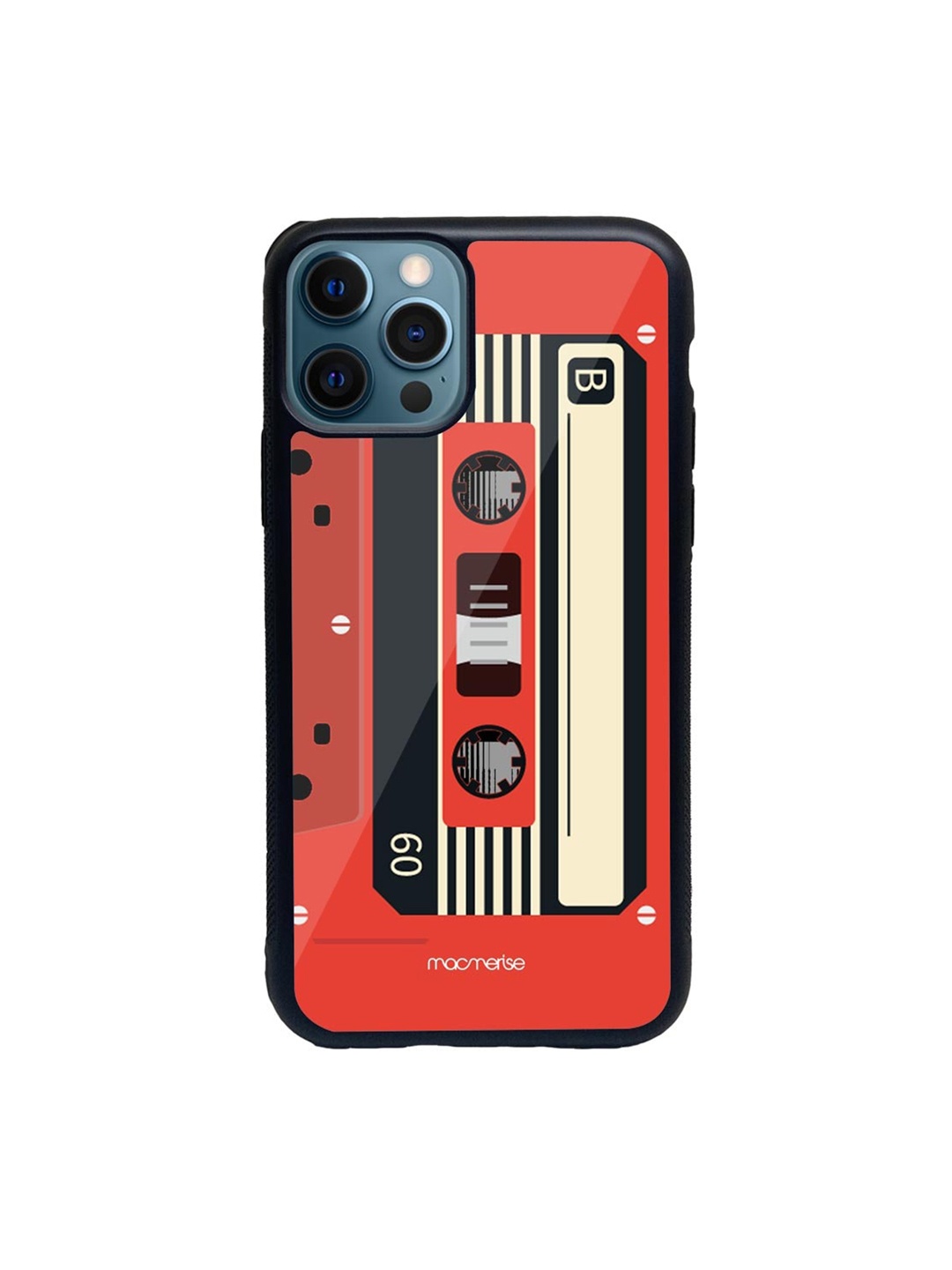 

macmerise Red & Navy Blue Casette Glass Case for iPhone 12 Pro
