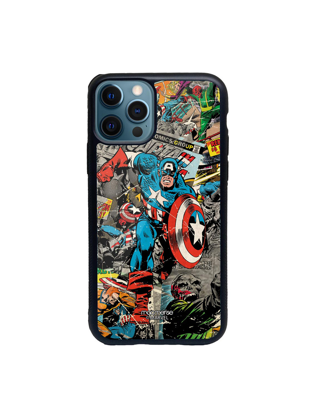 

macmerise Multicoloured Comic Captain America iPhone 12 Pro Back Case, Multi