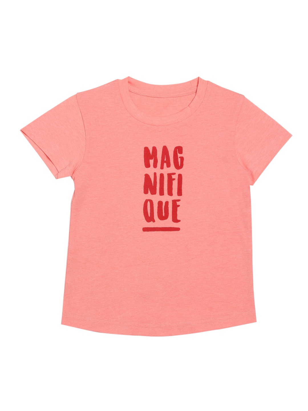 

DOOR74 Unisex Kids Pink Printed Round Neck T-shirt