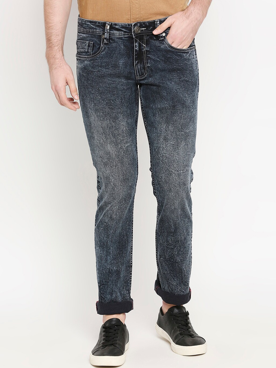 Basics Men Grey Skinny Fit Jeans