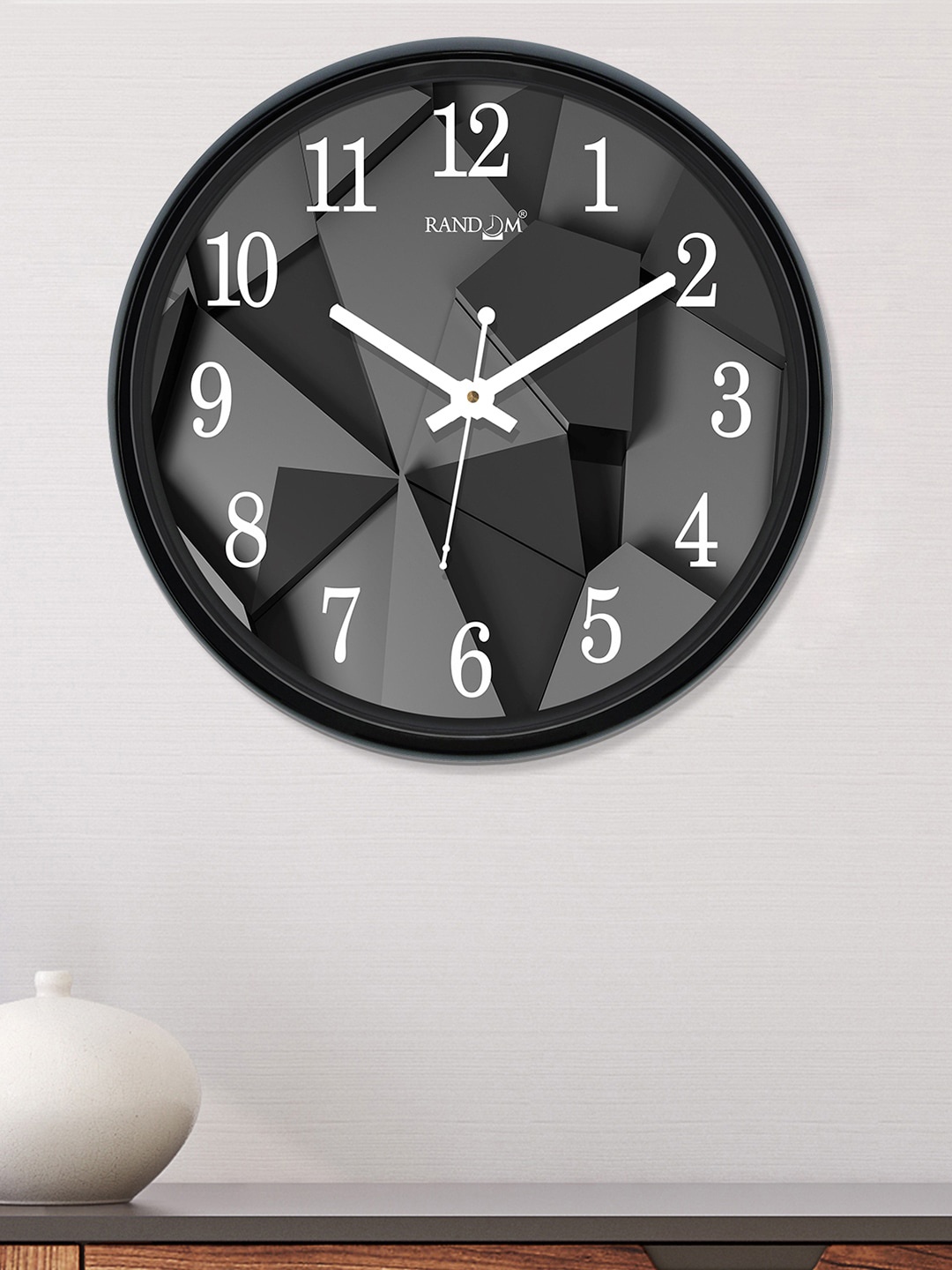 

RANDOM Black & Grey Round Printed 30 cm Analogue Wall Clock