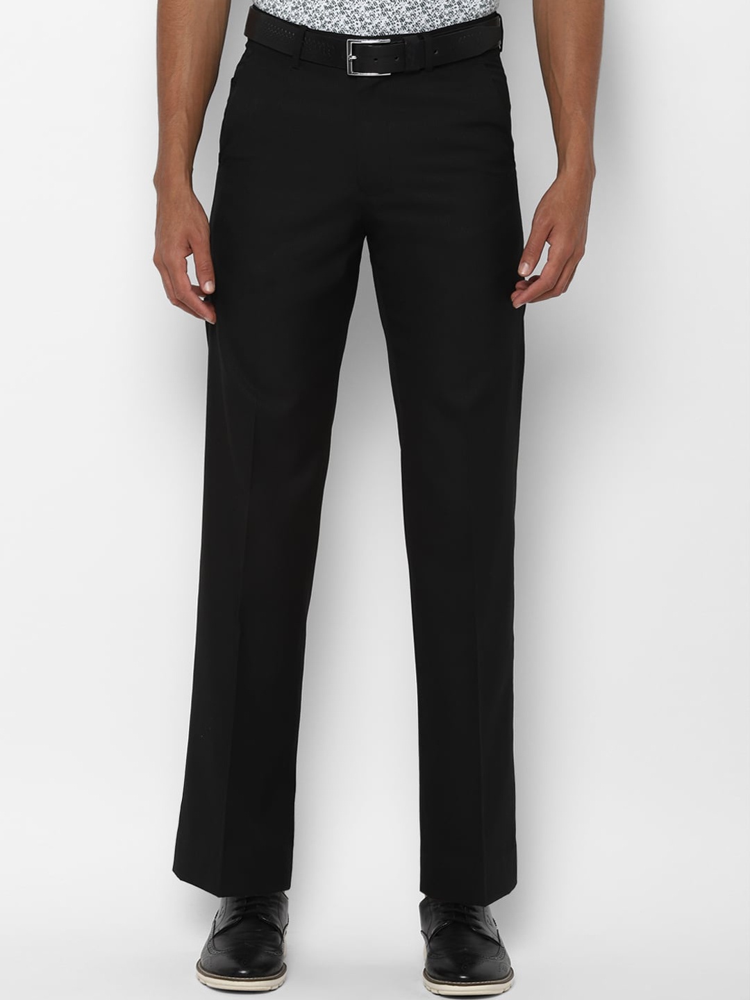 

Allen Solly Men Grey Regular Fit Solid Regular Trousers