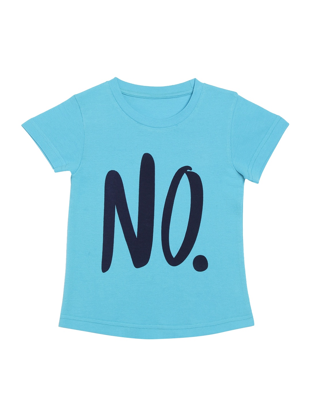 

DOOR74 Unisex Kids Blue Printed Round Neck T-shirt