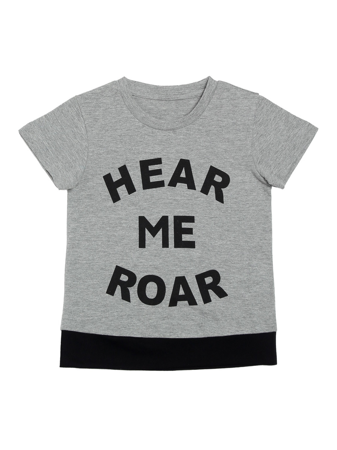 

DOOR74 Unisex Kids Grey Printed Round Neck T-shirt