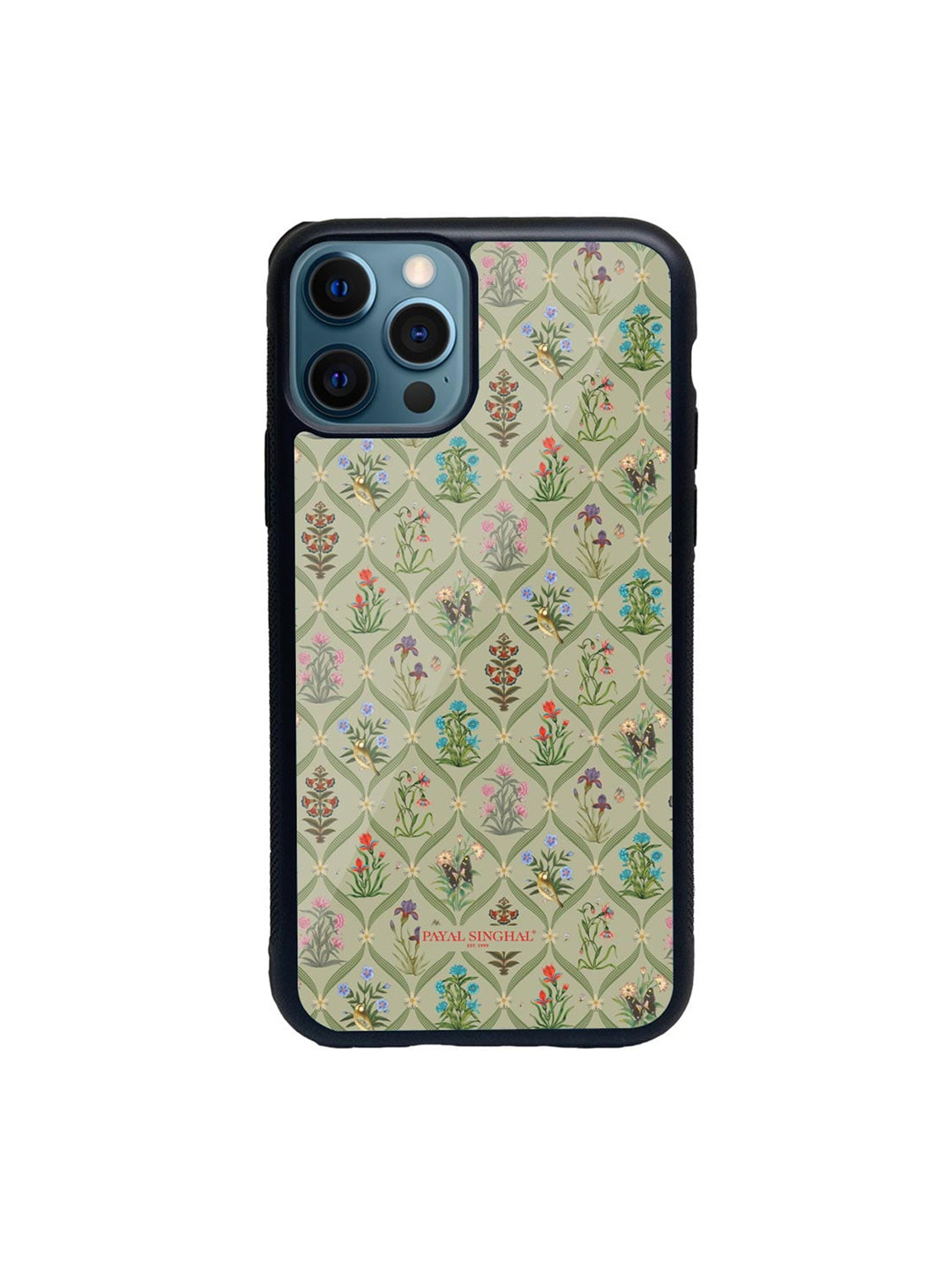 

macmerise Black & Olive Green Payal Singhal Mughal Motifs iPhone 12 Pro Back Case