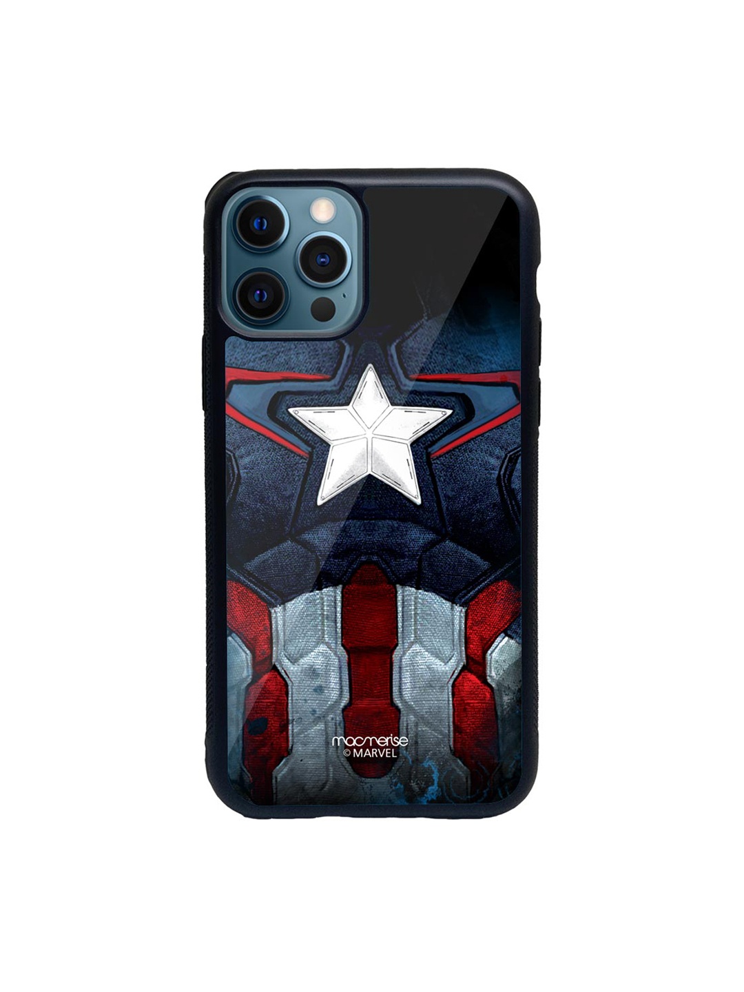 

macmerise Navy Blue & Red Cap Am Suit Glass iPhone 12 Pro Max Case