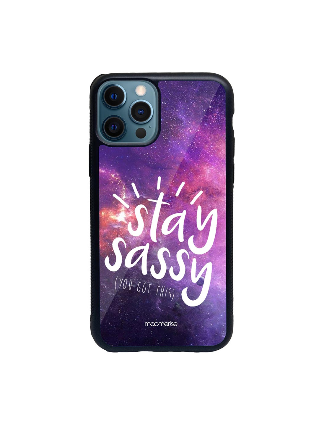 macmerise Purple & White Stay Sassy Glass iPhone 12 Pro Phone Case