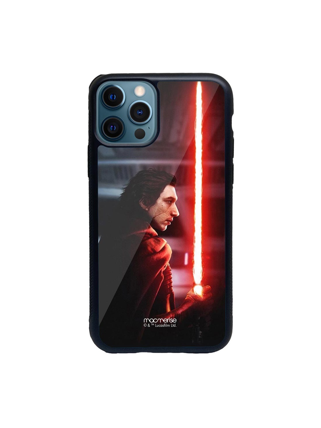 

macmerise Black & Red Superhero Light Saber Red Glass iPhone 12 Pro Phone Case