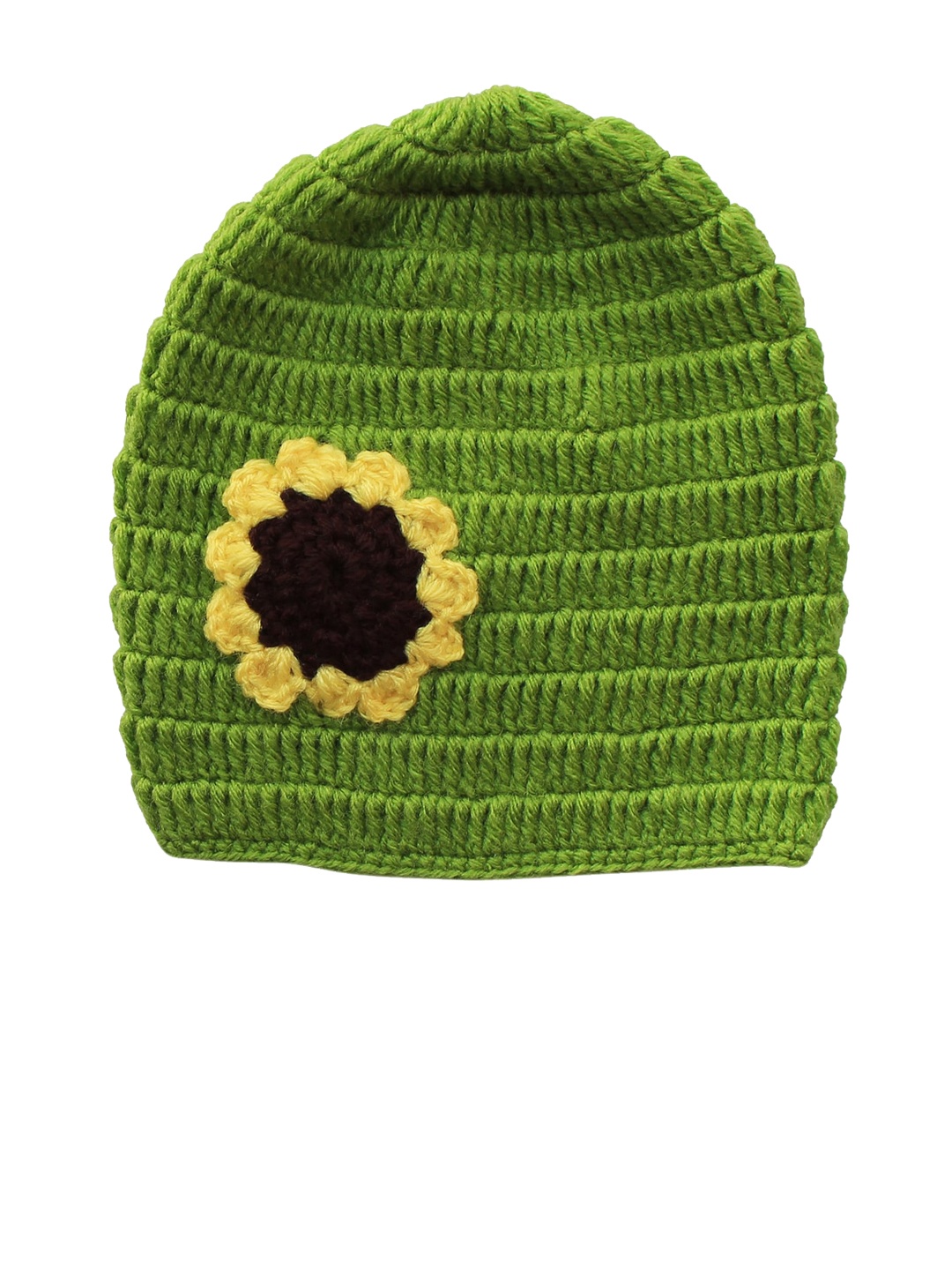 

Woonie Kids Green & Yellow Self Design Beanie