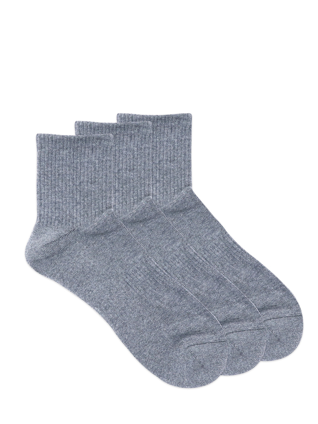 

Balenzia Men Pack Of 3 Light Grey Solid Above Ankle-Length Socks