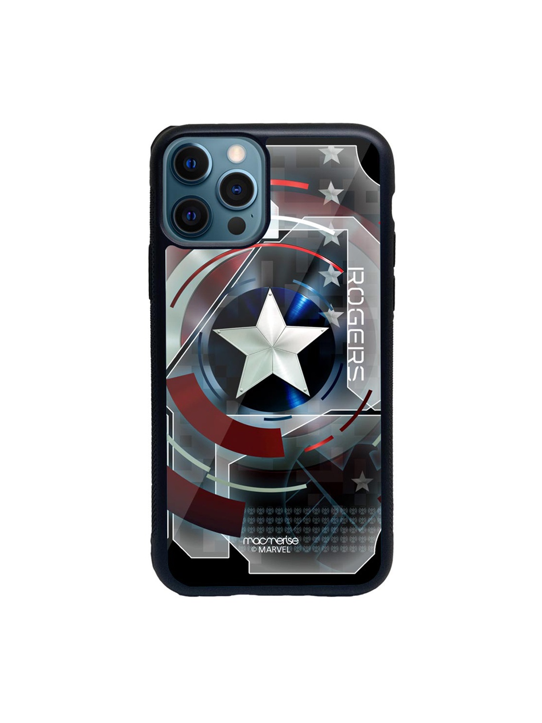 

macmerise Grey & White Cap Am Rogers Glass iPhone 12 Pro Phone Case