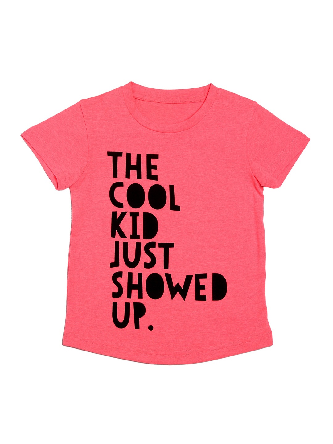 

DOOR74 Unisex Kids Pink Printed Round Neck T-shirt
