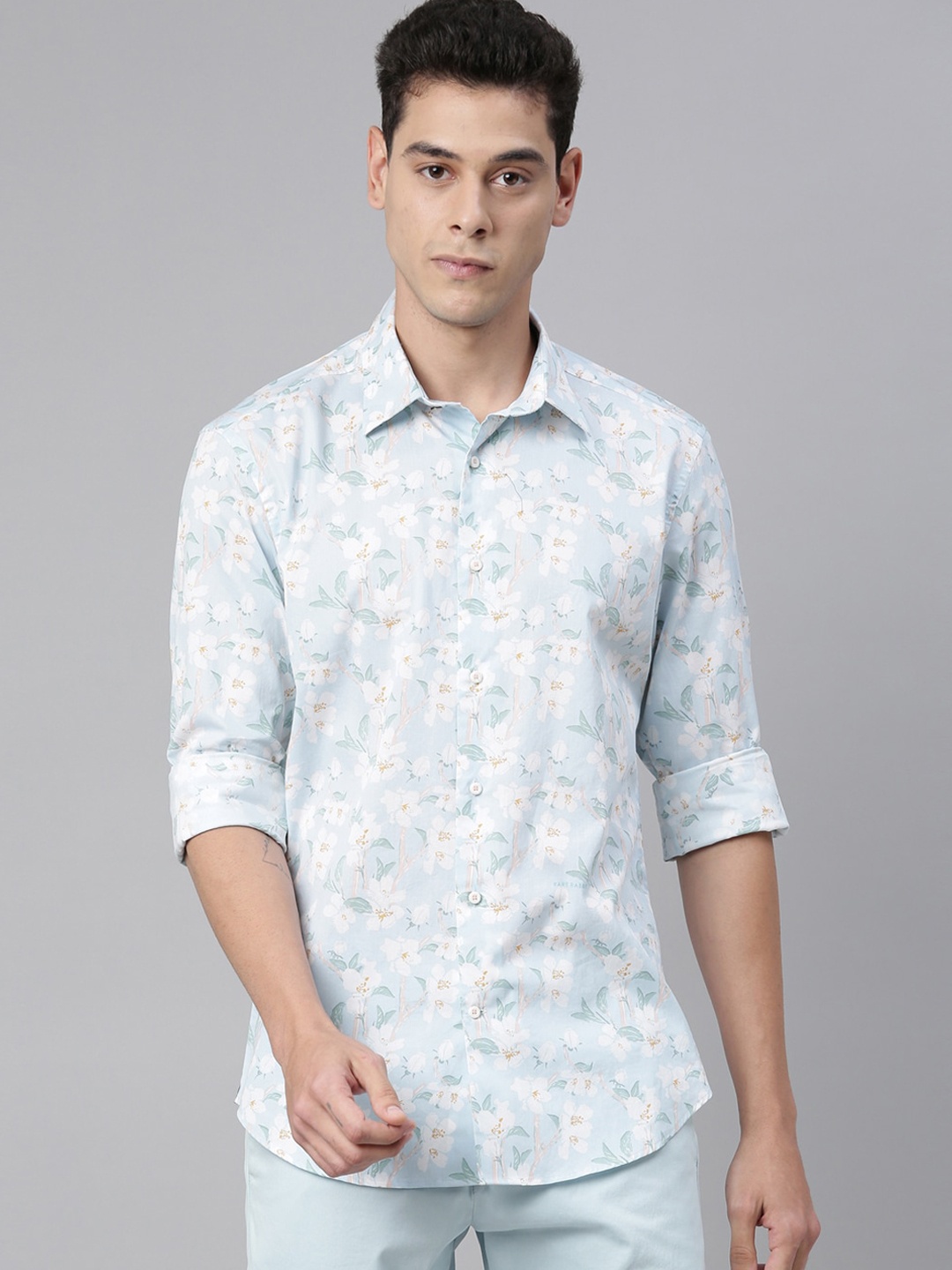 

RARE RABBIT Men Wow Regular Fit Printed Shirt, Blue