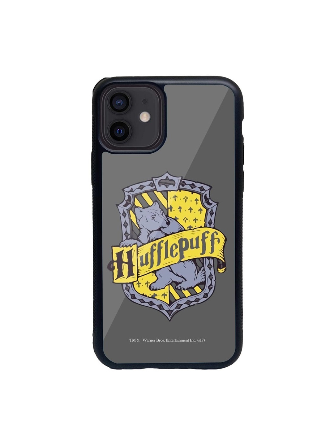 

Macmerise Grey & Yellow Crest Hufflepuff Glass iPhone 12 Mini Phone Case