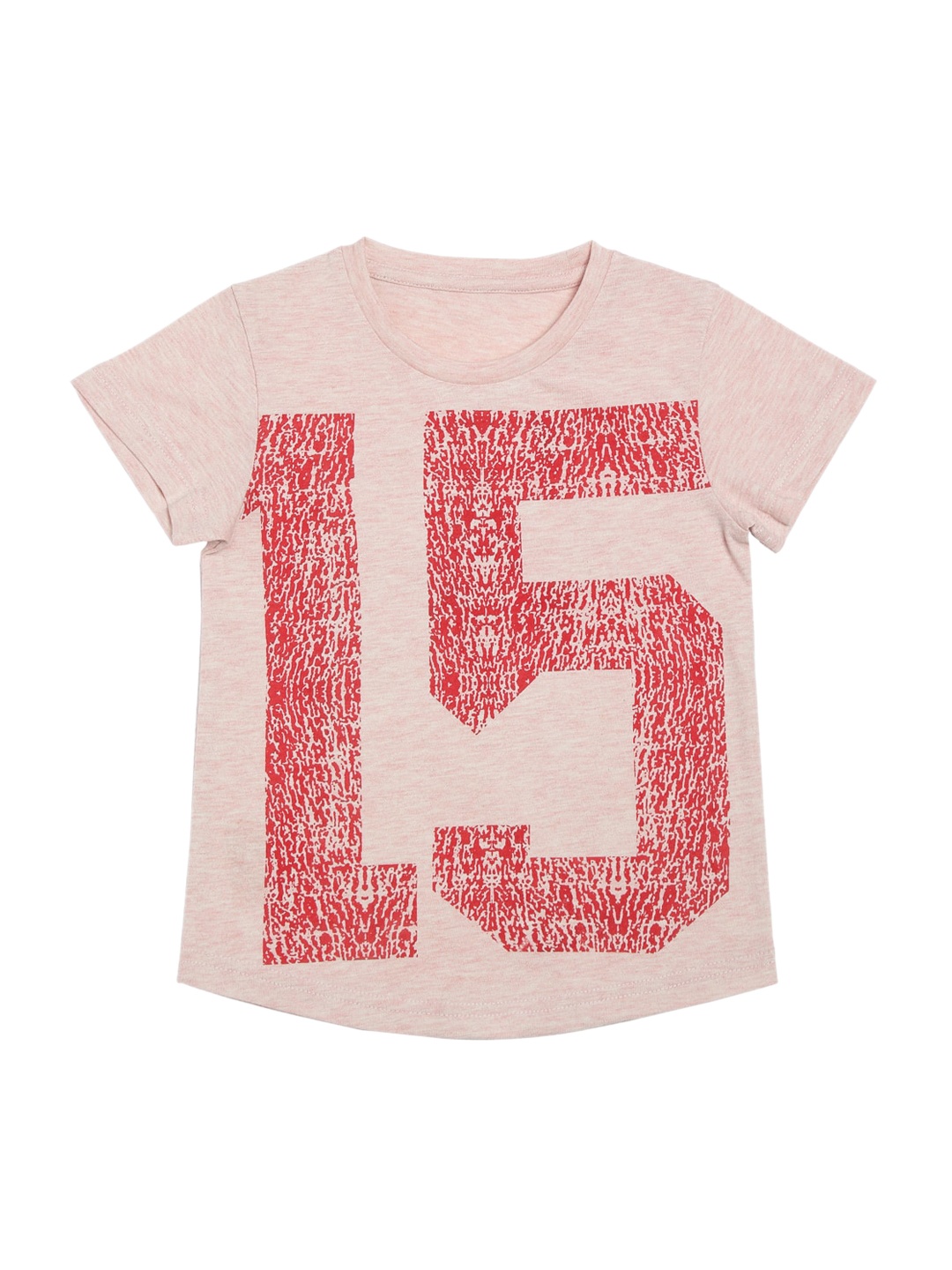 

DOOR74 Unisex Kids Pink Printed Round Neck T-shirt