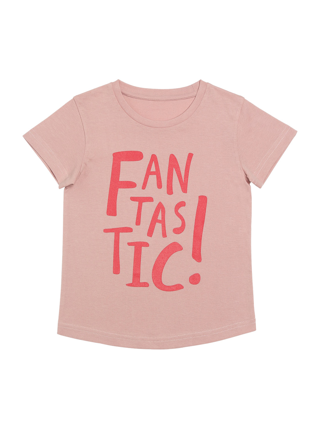 

DOOR74 Unisex Kids Pink Printed Round Neck T-shirt