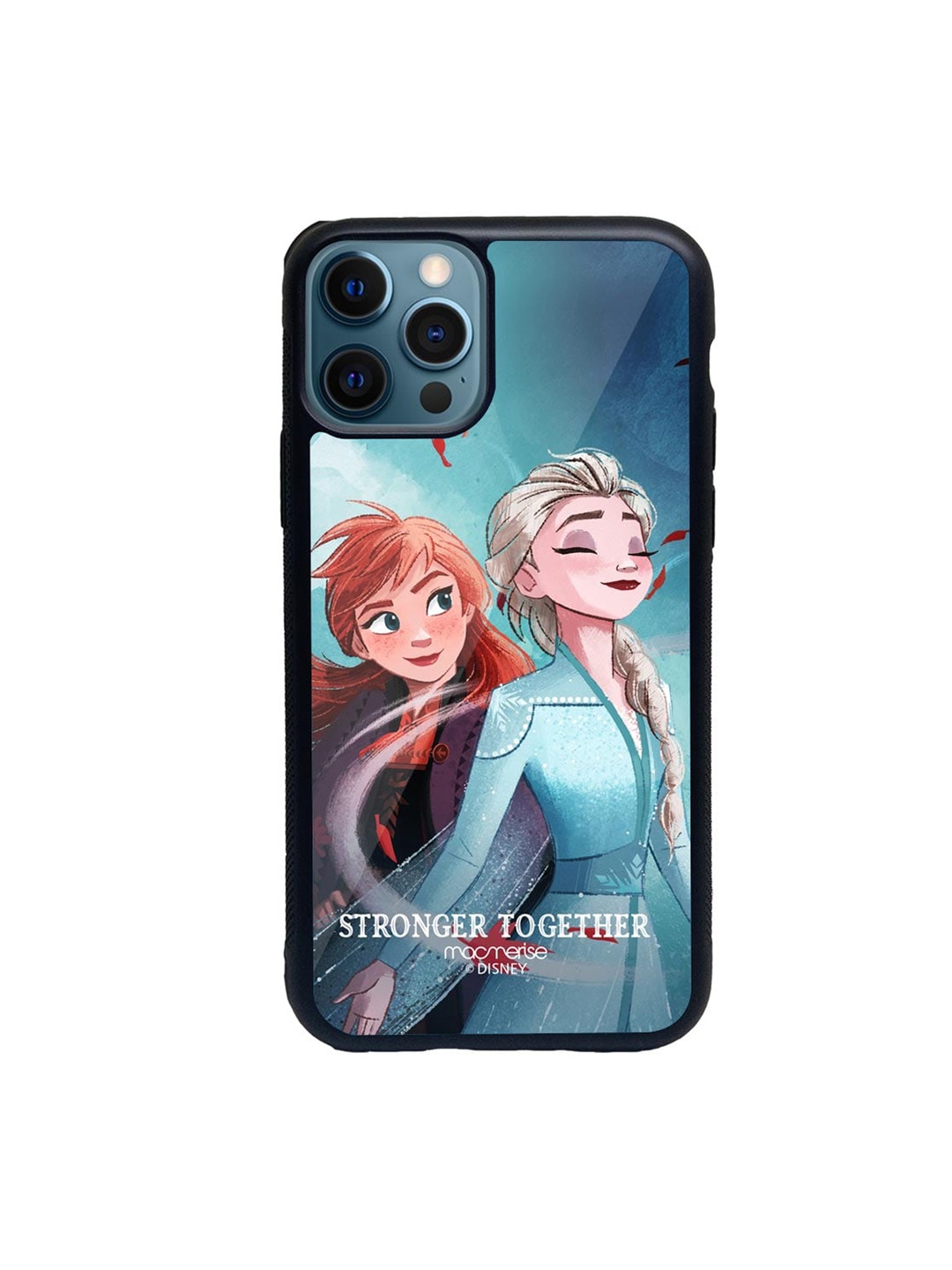 

macmerise Muticoloured Anna & Elsa Printed iPhone 12 Pro Back Case, Black