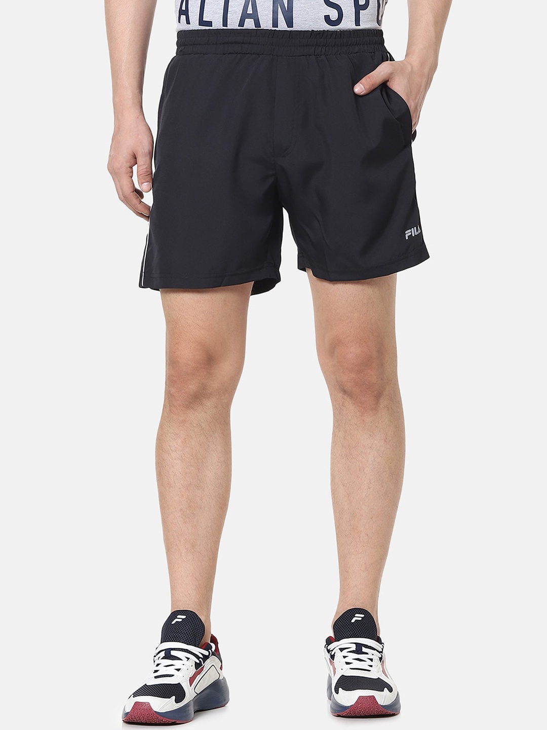 

FILA Men Black Solid Sports Shorts