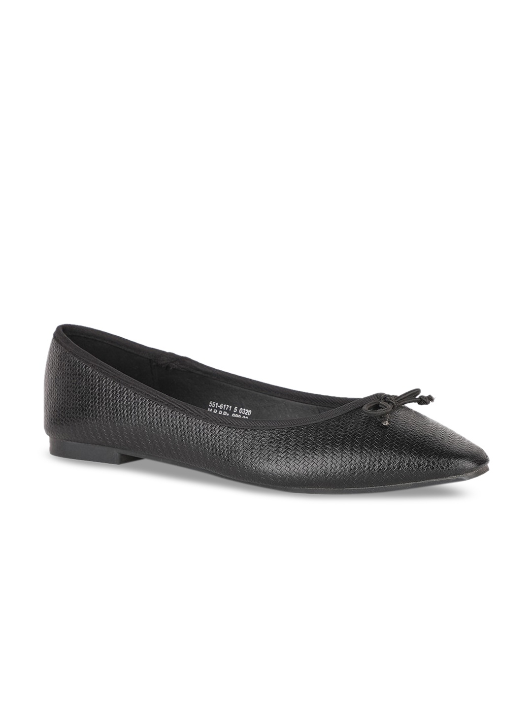

Bata Women Black Textured Ballerinas