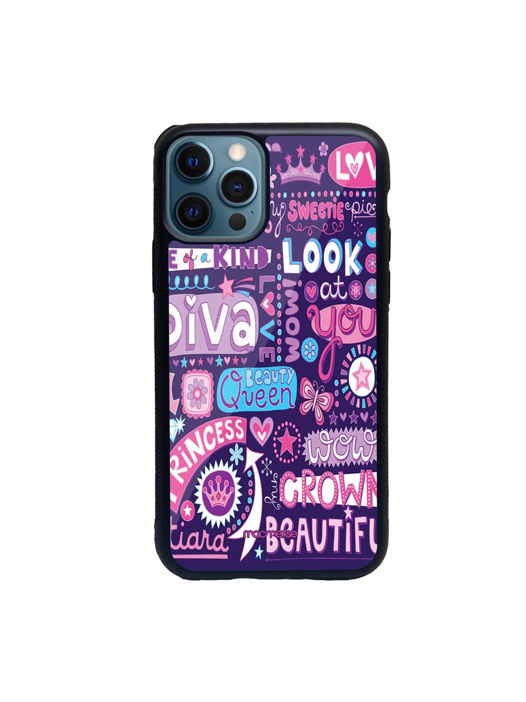 

macmerise Purple & White Diva Diaries Printed iPhone 12 Pro Max Back Case