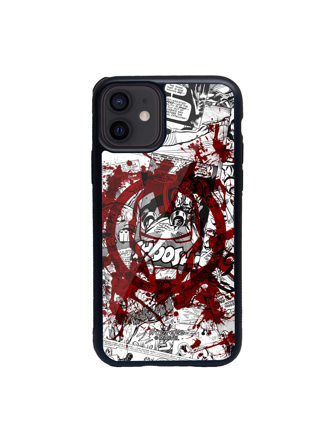 

macmerise White & Maroon Splash Out Ironman Printed iPhone 12 Back Case