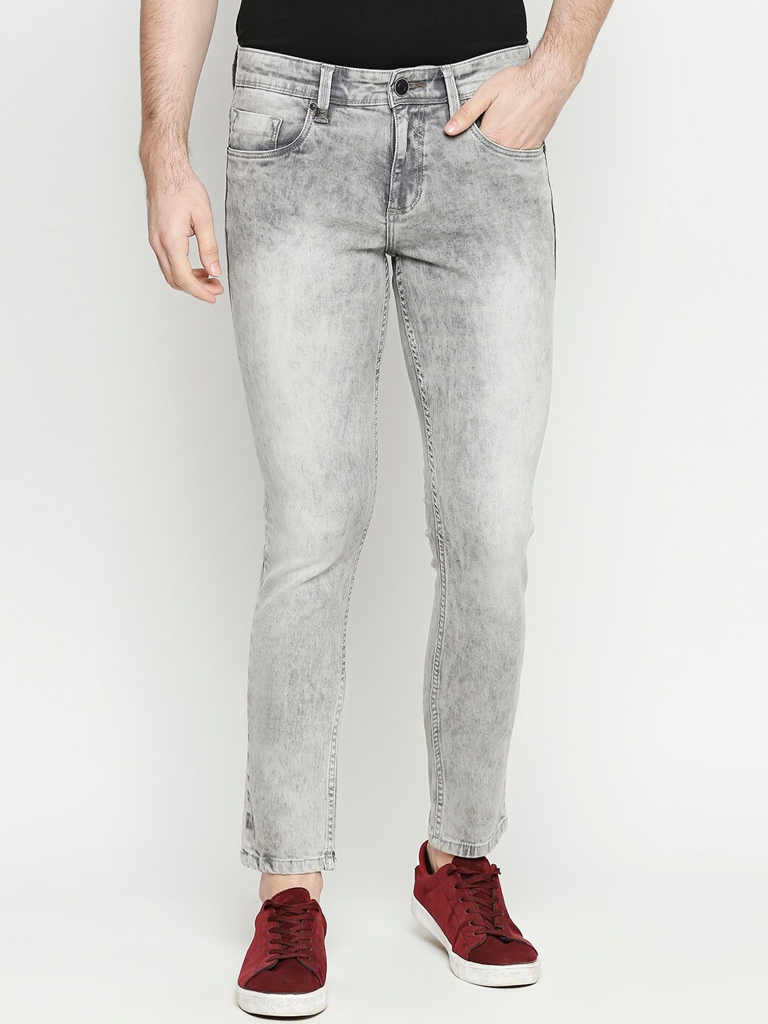 

Basics Men Grey Super Skinny Fit Jeans