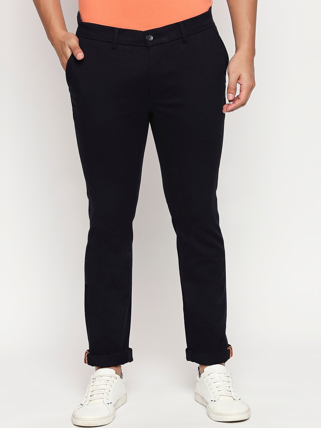 

Basics Men Purple Tapered Fit Solid Chinos