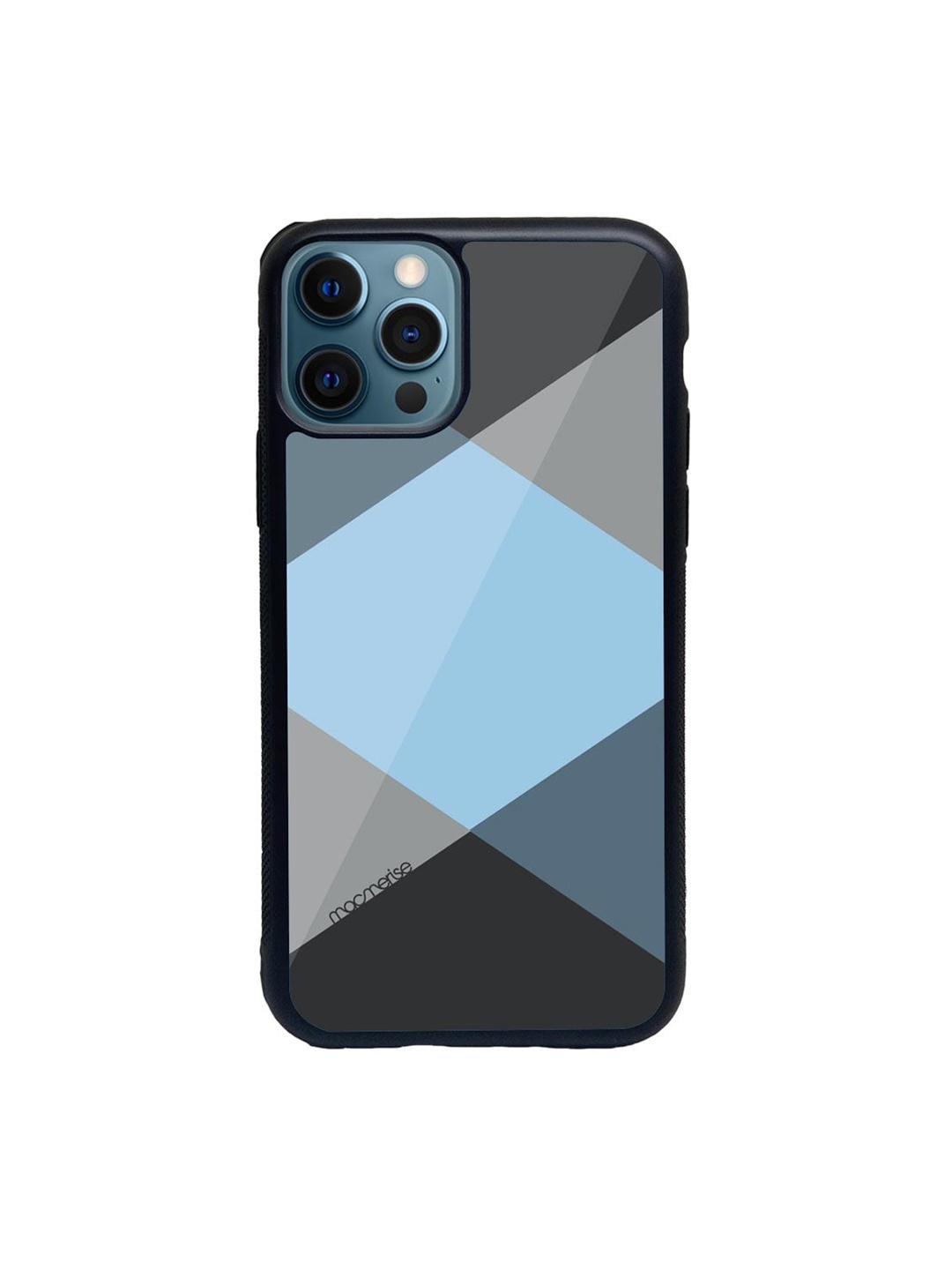 

macmerise Blue & Grey Criss Cross Glass iPhone 12 Pro Max Case