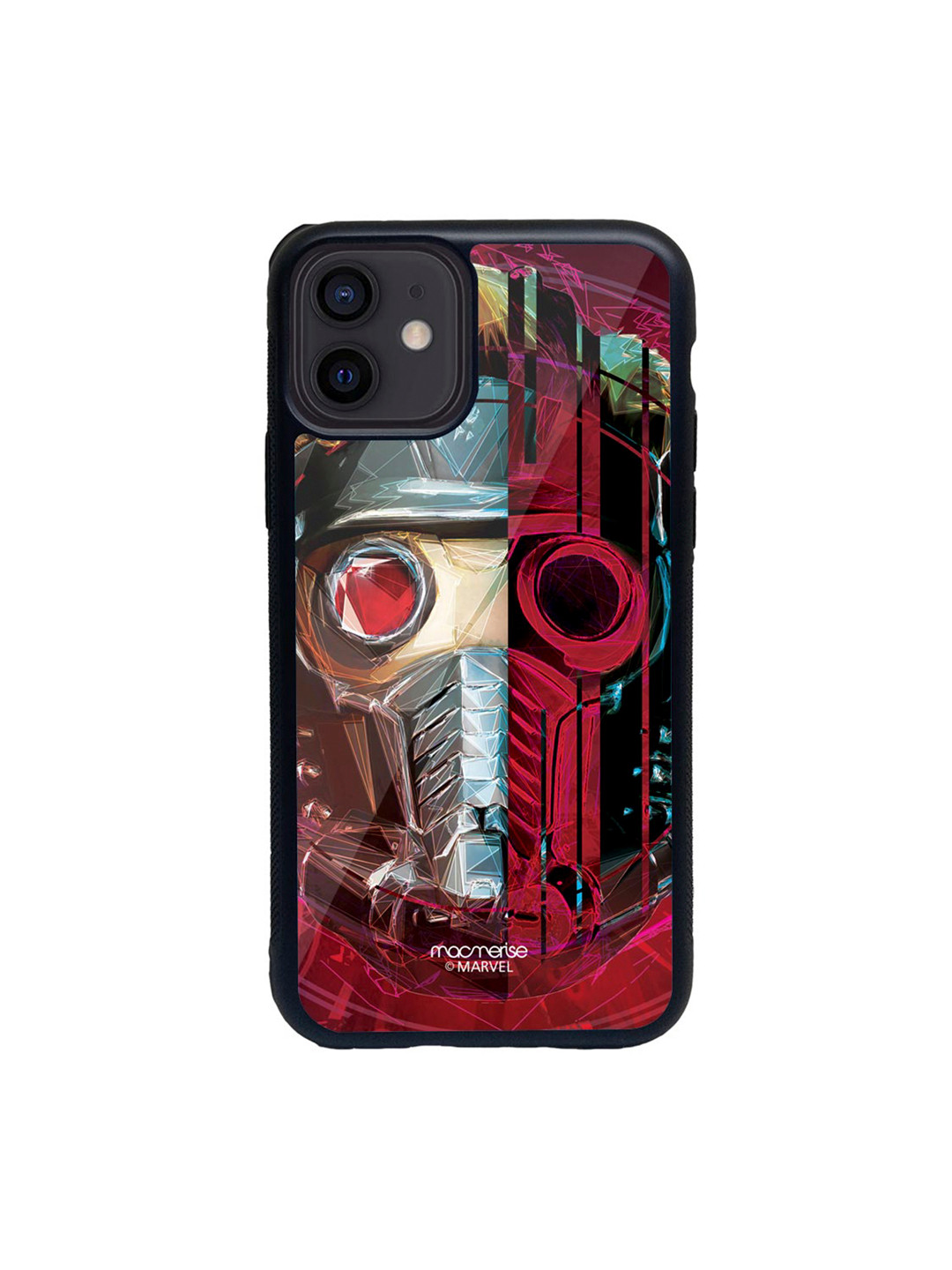 

macmerise Red & Black Grunge Suit StarLord Glass iPhone 12 Mini Phone Case, Multi