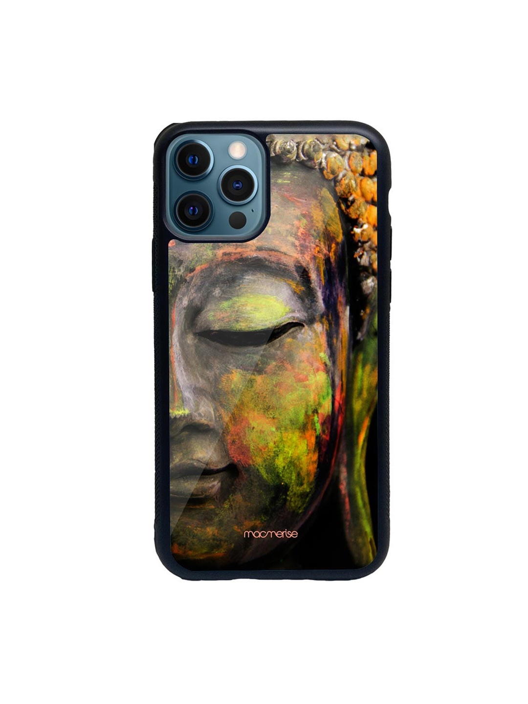 

macmerise Grey & Green Buddha Art Printed iPhone 12 Pro Back Case