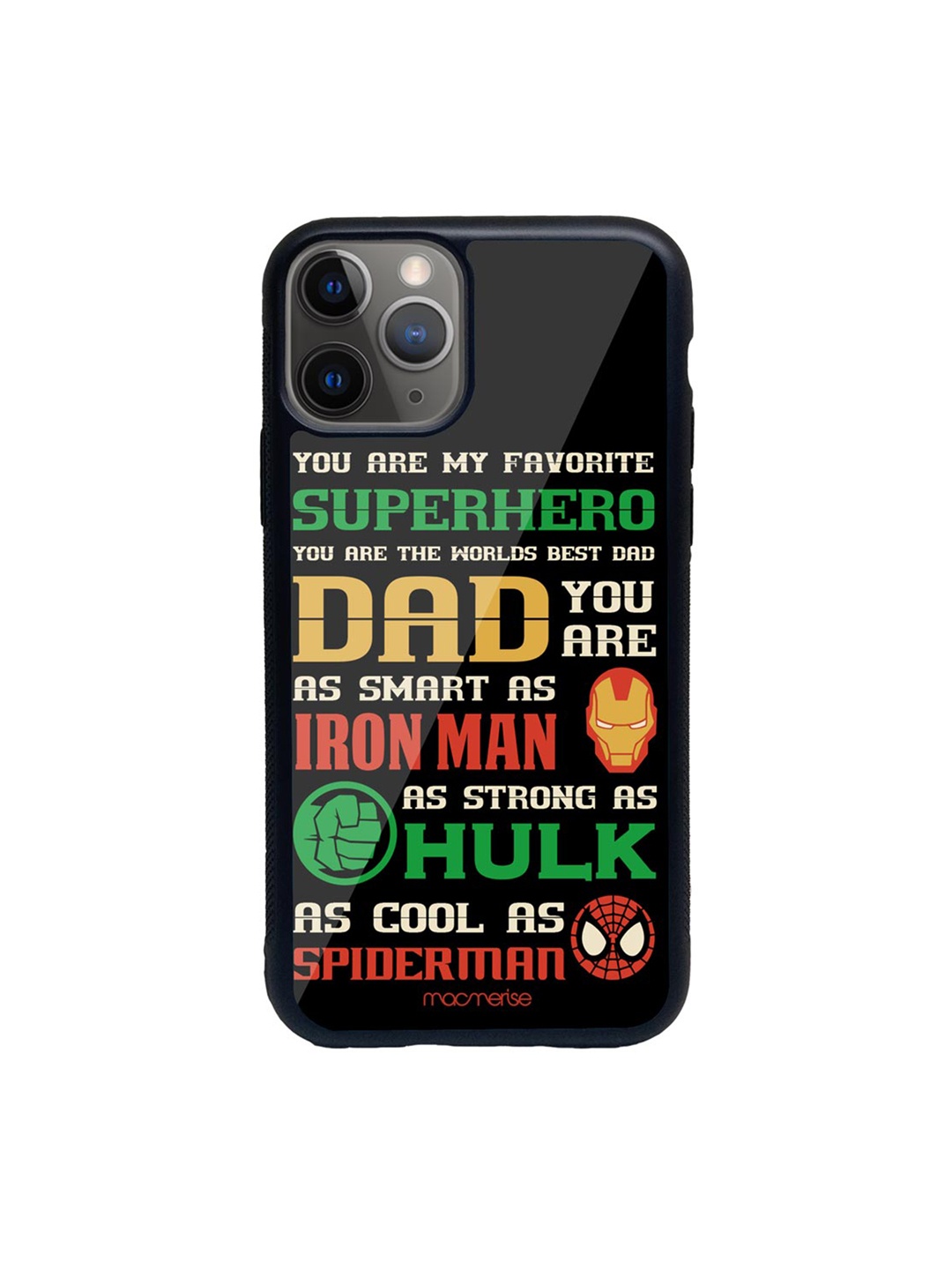 

macmerise Black & Green Superhero Dad Printed iPhone 11 Pro Back Case