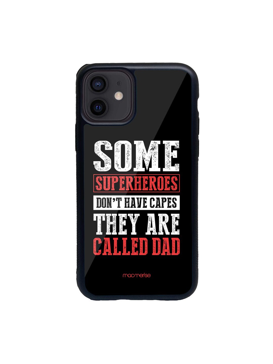 

macmerise Black & Red They Are Called Superhero Glass iPhone 12 Case