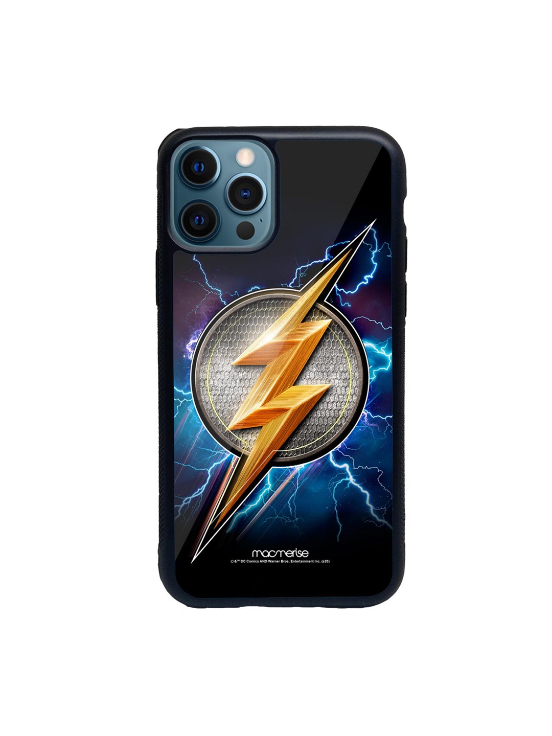 

macmerise Blue & Black Flash Storm Glass iPhone 12 Pro Phone Case