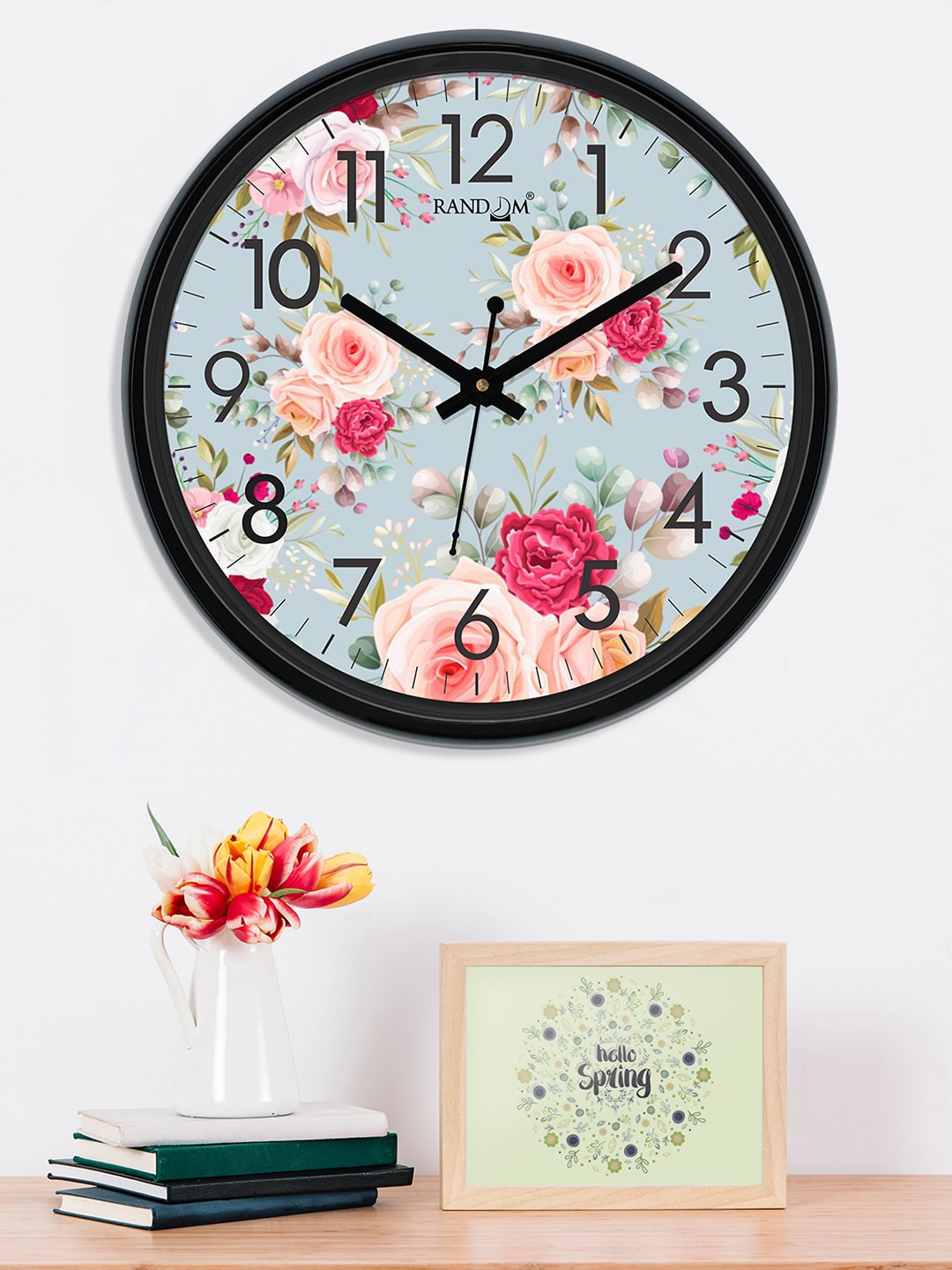 

RANDOM Sea Green & Pink Round Printed Analogue Wall Clock