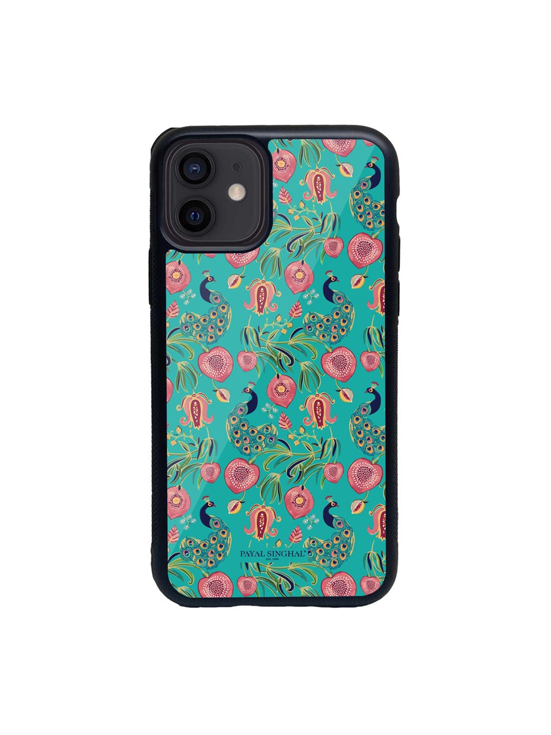 

macmerise Teal Green & Pink Payal Singhal Anaar and Mor Printed iPhone 12 Mini Back Case