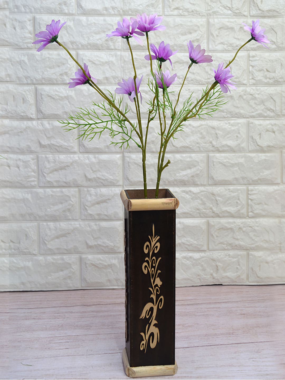 

fancy mart Set Of 2 Purple & Green Artificial Cone Flowers Sticks