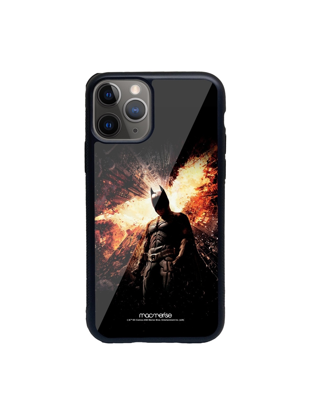 

macmerise Black & Orange The Dark Knight Rises Glass iPhone 11 Pro Max Phone Case