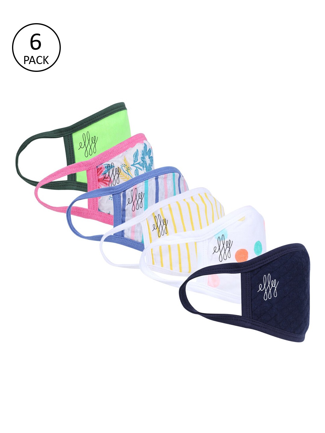 

effy Women Set of 6 Reusable Cloth Masks, Pink